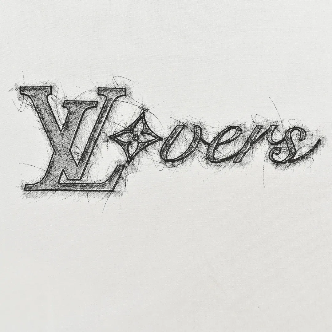 Louis Vuitton/Louis Vuitton 24ss sketch letter printed short sleeves